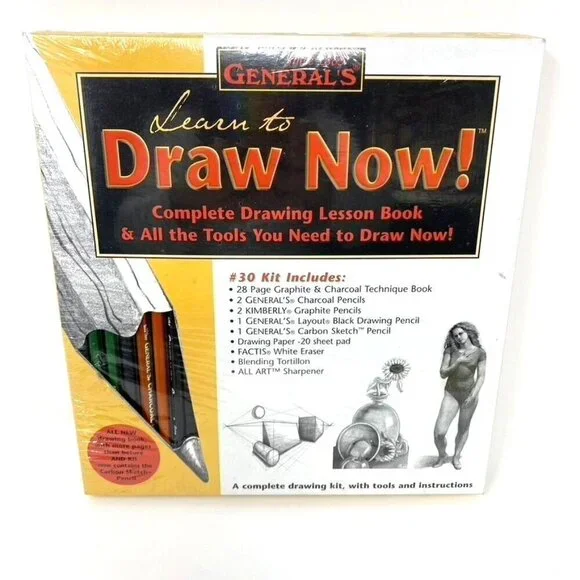 General's Learn To Draw Now! Kit #30 Lesson Book & Tools Beginners & Artists