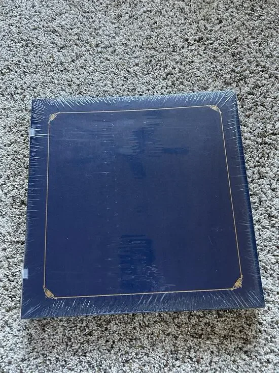 NEW Creative Memories 12x12 Open Spine Album Navy Blue Gold Foil W/ Pages E26