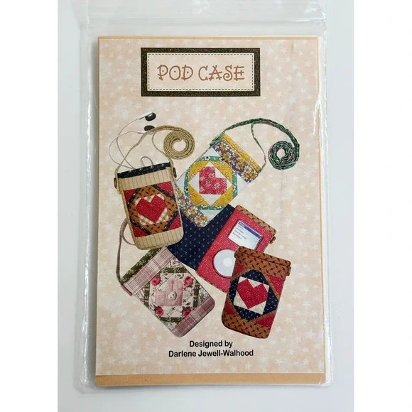 Darlene Jewell-Walhood Pod Case Pattern Unisex OS Multicolor Quilted Heart‎ DIY