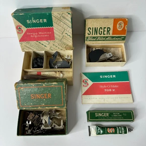 Vintage Singer Sewing Machine Attachments 160809 160616 161615 Manuals Boxes