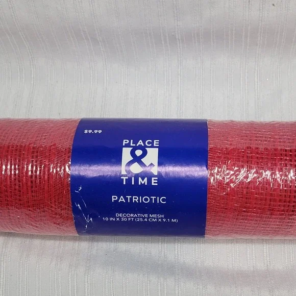 Wreath Mesh Place & Time Red Holiday 10 inch x 30 feet Craft Ribbon Roll