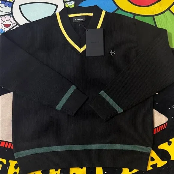 Black-scale Men's Black and Yellow Jumper