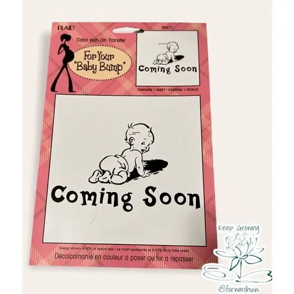 “Coming Soon” Baby Maternity Iron On Transfer