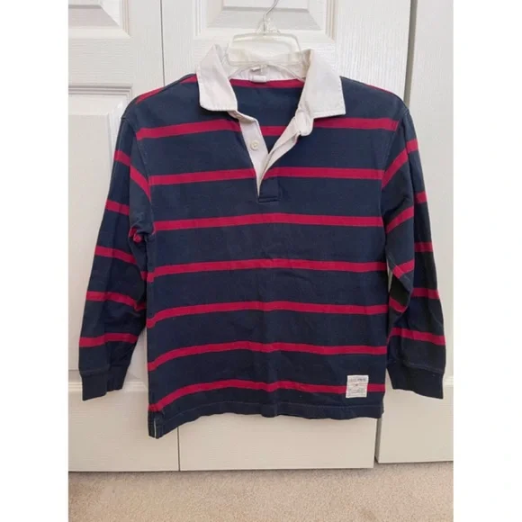 ✨Boys Old Navy Striped Long Sleeve Collared Polo Shirt Top