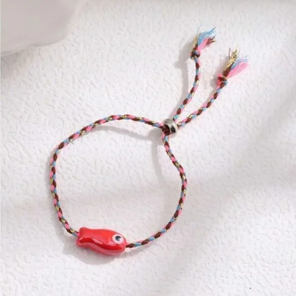 Multicolor Fish Charm Bracelet S947