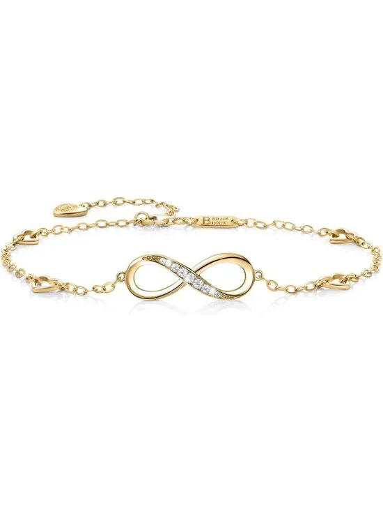 Sterling Silver Infinity Anklet Bracelet for Women - Elegant 925 Jewelry