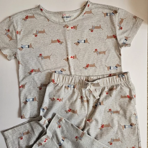 Old Navy Girls Dog Dachshund Pajamas Medium