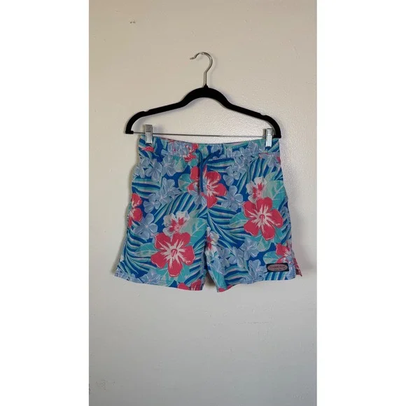 Vineyard Vines Men's Large Tropical Floral Swim Trunks Coastal Resort beacj