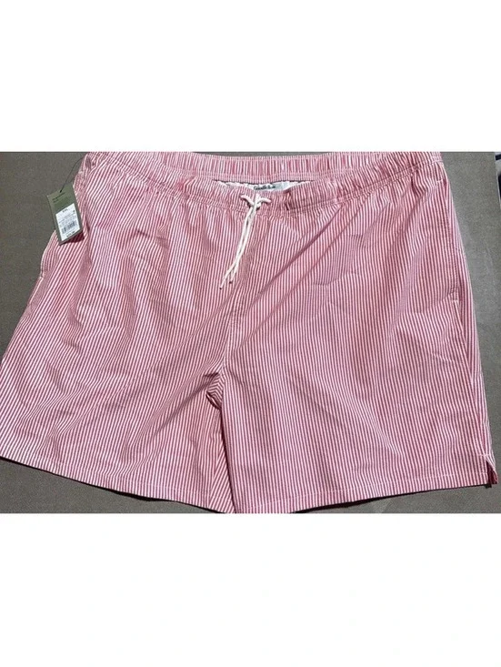 Goodfellow & Co Big and Tall Swim Trunks Red Stripe Seersucker Size 2XL NEW