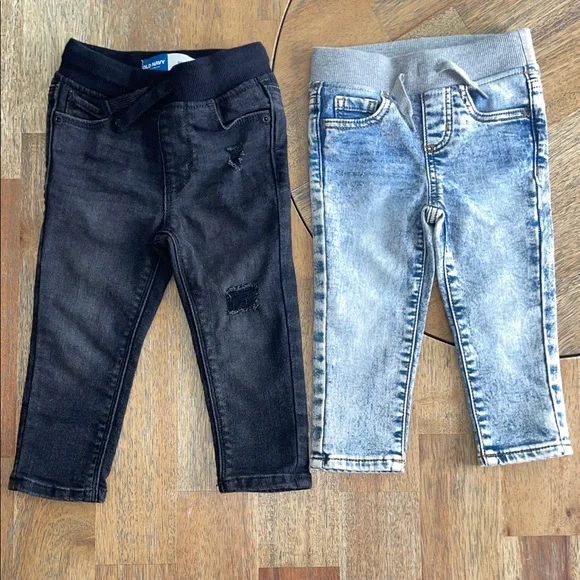 Old Navy & Wonder Nation Baby Jeans Bundle Black Blue Skinny 18-24M