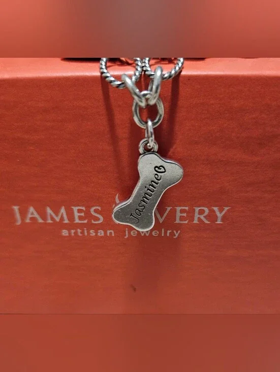 James Avery Dog Bone Engraved 'Jasmine' Sterling Silver Charm ✨️ Price Is Firm.