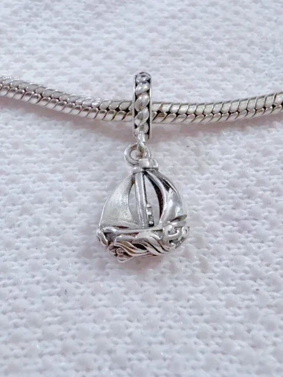 Boat Charm Silver Charm For Pandora Bracelet of Necklace