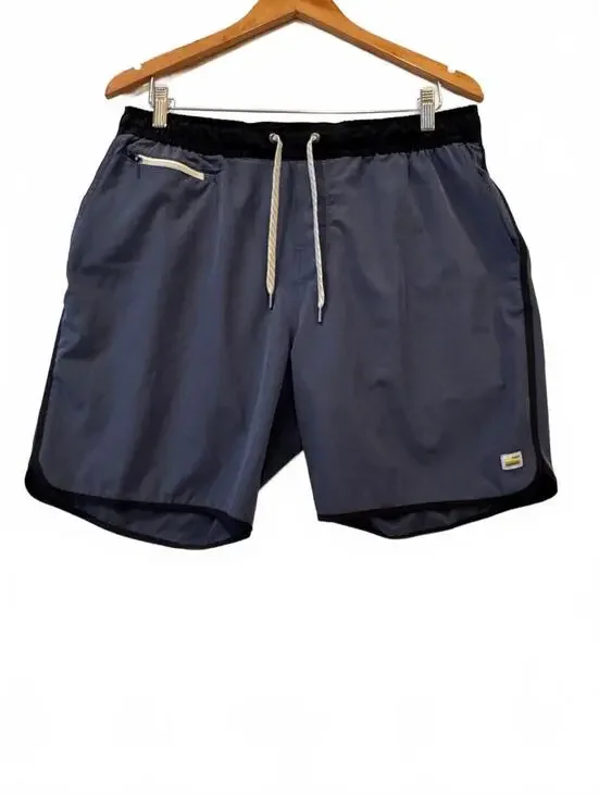Vuori Banks Short V330 Blue Black 7” Hybrid Boardshort Men’s XL