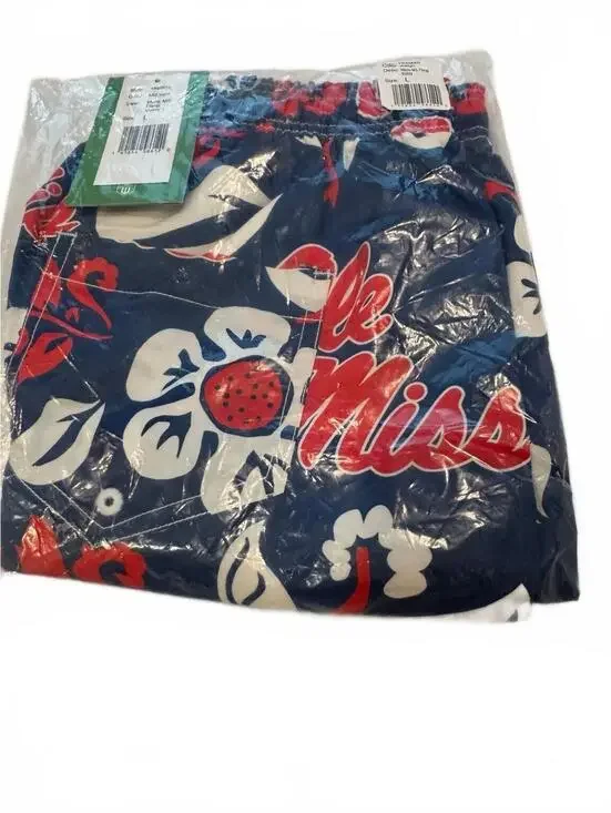 NWT Wes and Willy Ole Miss Floral Volley Swim Trunks Midnight Men’s L