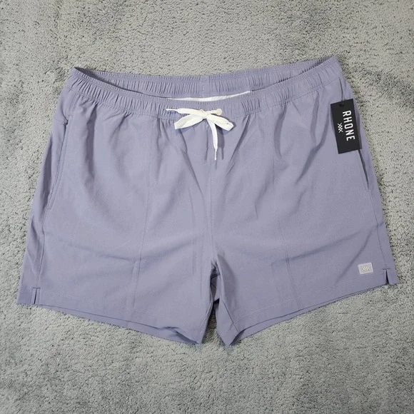 RHONE Swim Trunks Shorts Mens 2XL Purple Mesh Drawstrings Polyester 5.5 Inch NWT