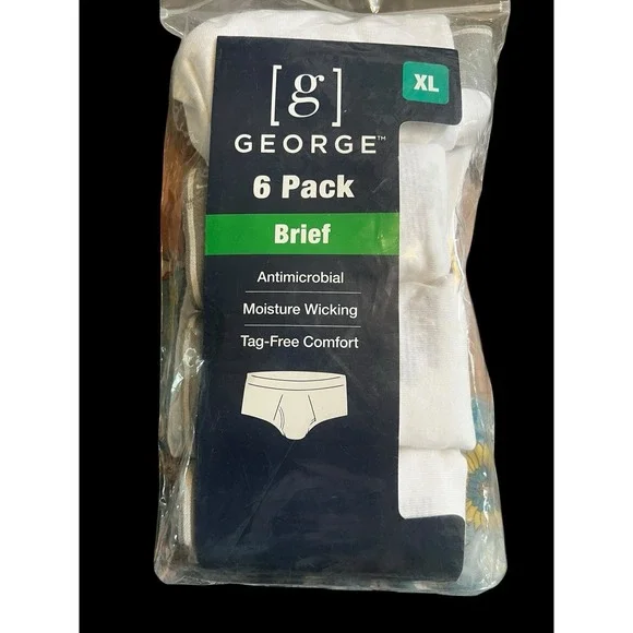 George White Briefs Underwear 6-Pack XL Antimicrobial Tag Free Moisture Wicking‎