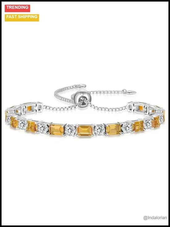 Sterling Silver Tennis Bracelet Adjustable 6-9\