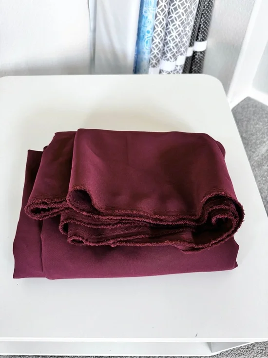4 Yards Burgundy Stretch Crepe fabric