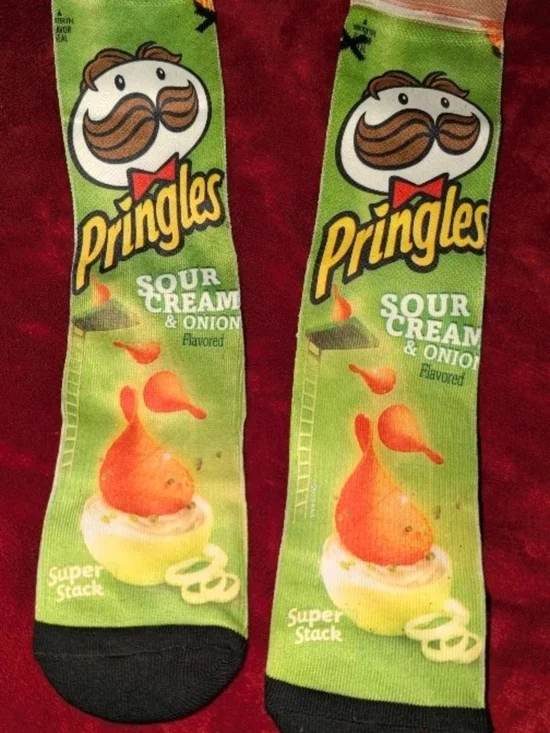 Pringle Green Sour Cream & Onion Graphic Crew Socks