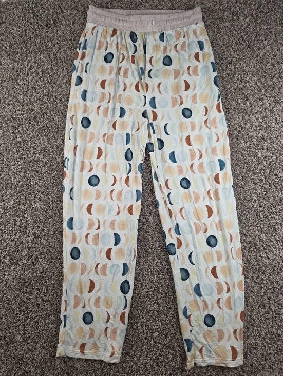 Little Sleepies Luna Neutral Men's Sz L Pajama Pants Watercolor Moon Print