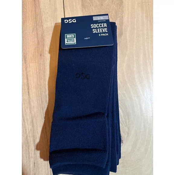DSG Soccer Sleeve 2 Pack L/XL Mens Blue‎ Soccer Socks