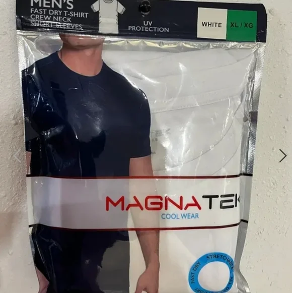 Magna Tek Fast Dry T-Shirt XL Men's White Crew Neck T-Shirt