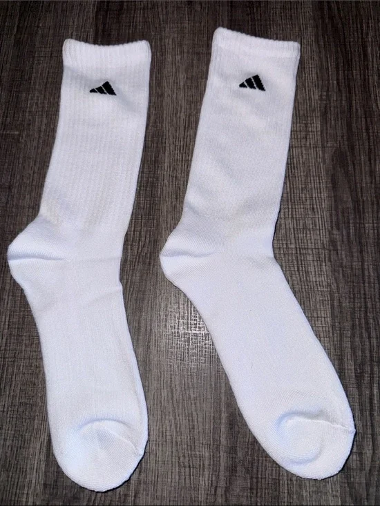 Adidas Men's White Crew Athletic Socks - Cushioned Performance