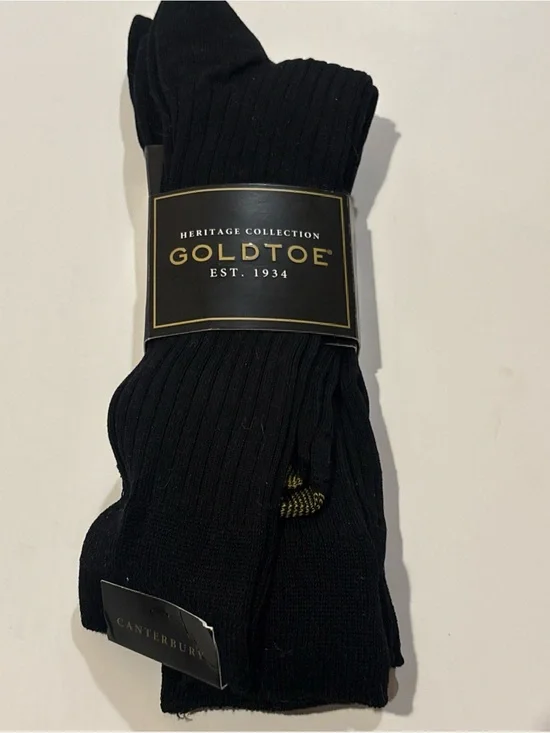 Gold Toe 794S Canterbury Men’s Crew Dress Socks - 3 Pack NEW black