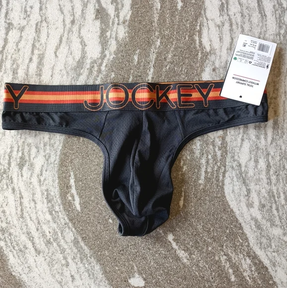 Jockey Sport Men's Stability Pouch Microfiber Thong Underwear New Size L…