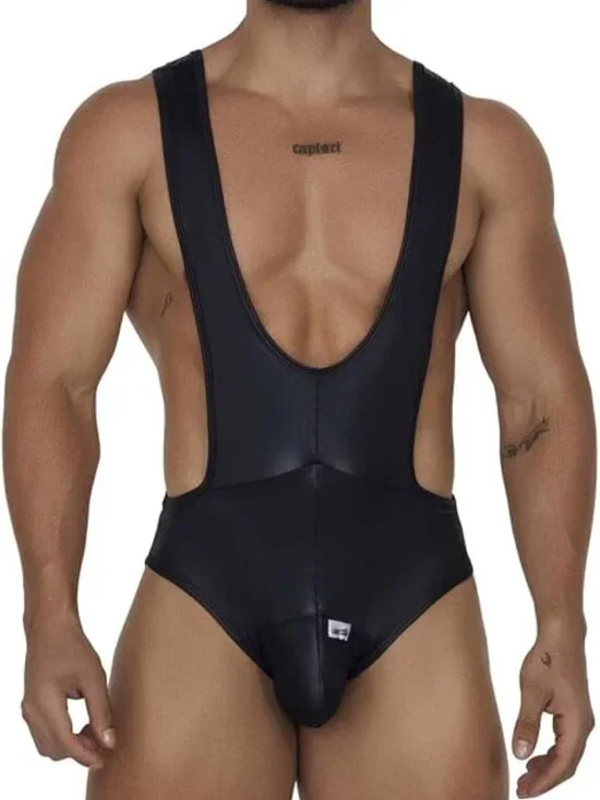 [SM/MD] [LG/XL] Candy Man Die Cut Bodysuit Black 99693