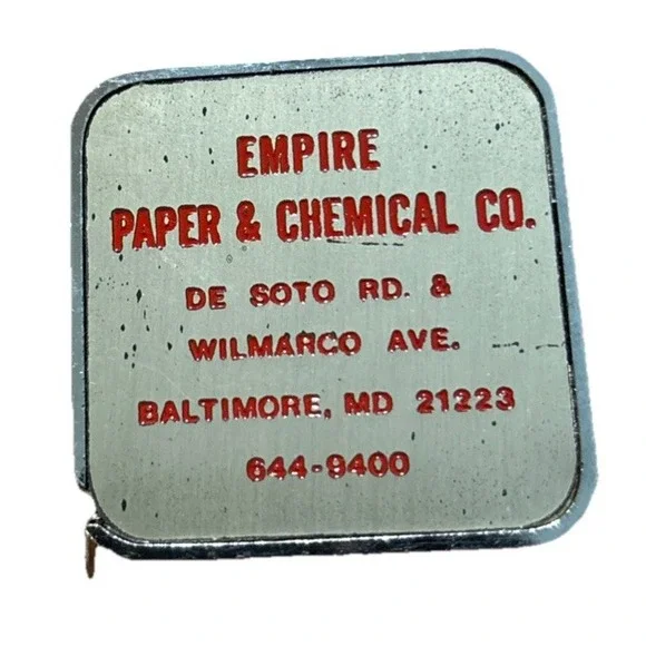 Empire Paper & Chemical Co Advertising‎ Metal Tape Measure 1-1/4