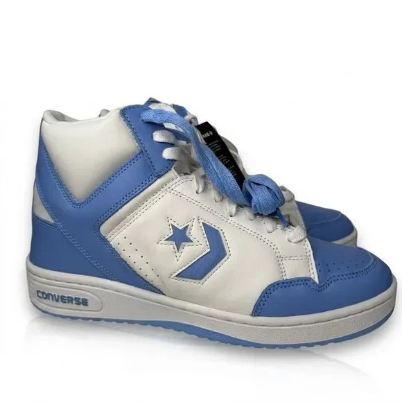 Converse Weapon Mid Shoes Mens 10.5 UNC Retro University Blue White NWT A10597C