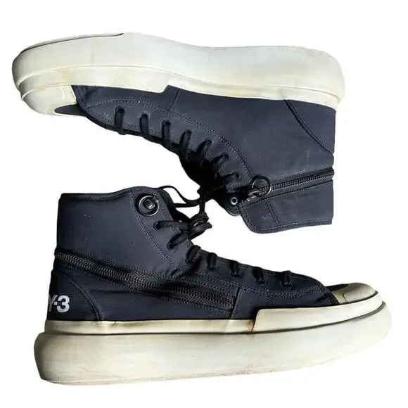 Adidas‎ Y-3 Yohji Yamamoto Ajatu Court High Size 12 1/2 Black Cream White