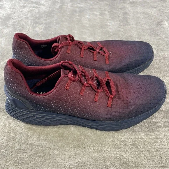 NOBULL Ripstop Runner Mens 10.5 Womens 12 Training Shoes Maroon Navy Ombre