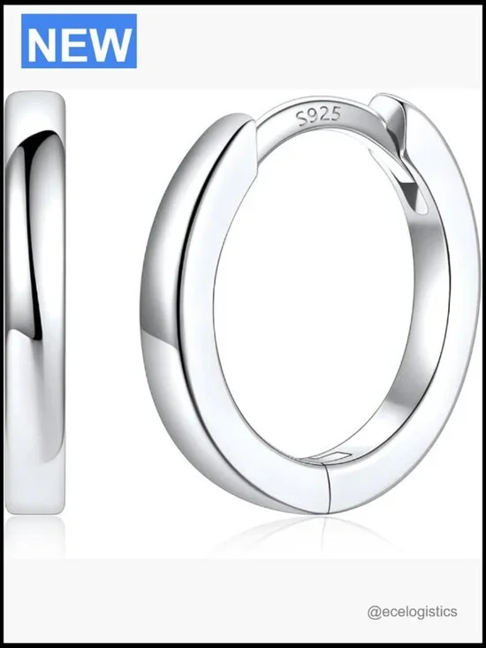Small Huggie Hoop Earrings for Women, 925 Sterling Silver Posts,
