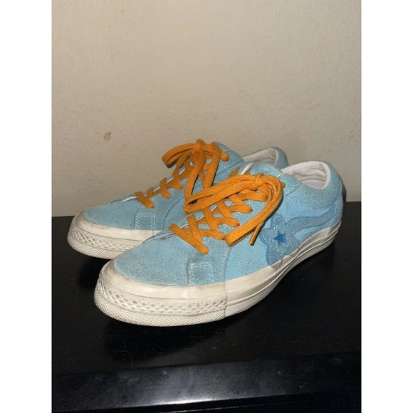 Golf Le Fleur Bachelor Blue One Star‎ Ox Converse, Mens Size 5.5