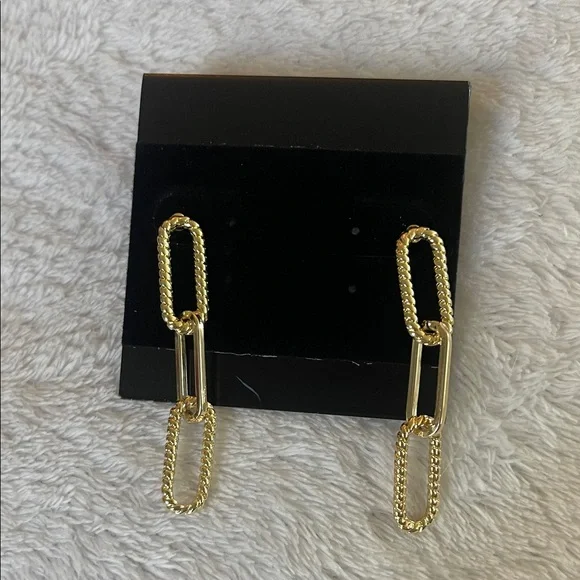 Gold Link Chain Earrings