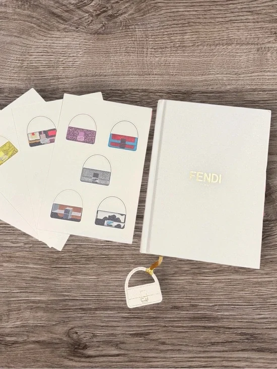 Fendi Notebook Featuring Baguette Handbag Sticker Sheets