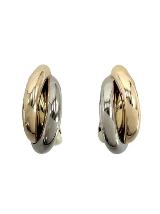 Cartier Earrings Trinity Classic PG YG WG 18k Yellow Gold 18k Pink White