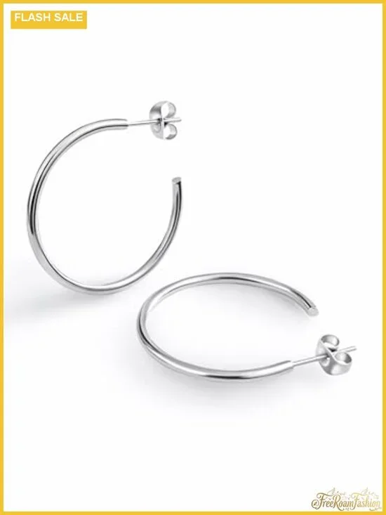 Small Thin Waterproof Hoop Earrings for Women Stainless Steel