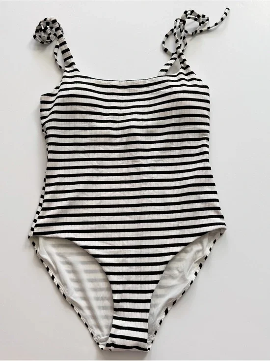 & Other Stories ribbed striped swimsuit size 8 NWT