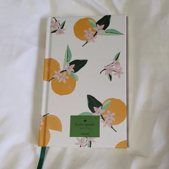 Kate Spade Orange Toss Hardback Journal White & Orange Floral And Orange Pattern