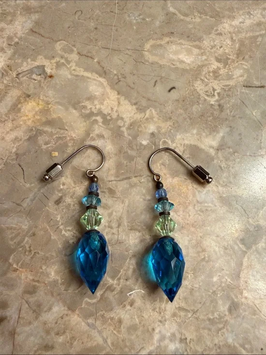 Incredible Austrian crystal fancy stone pierced earring with unusual stops