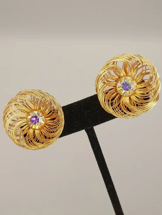 SARAH COVENTRY 1960 VTG Mid Century Mod Bud N Bloom Adjustable AB Clips