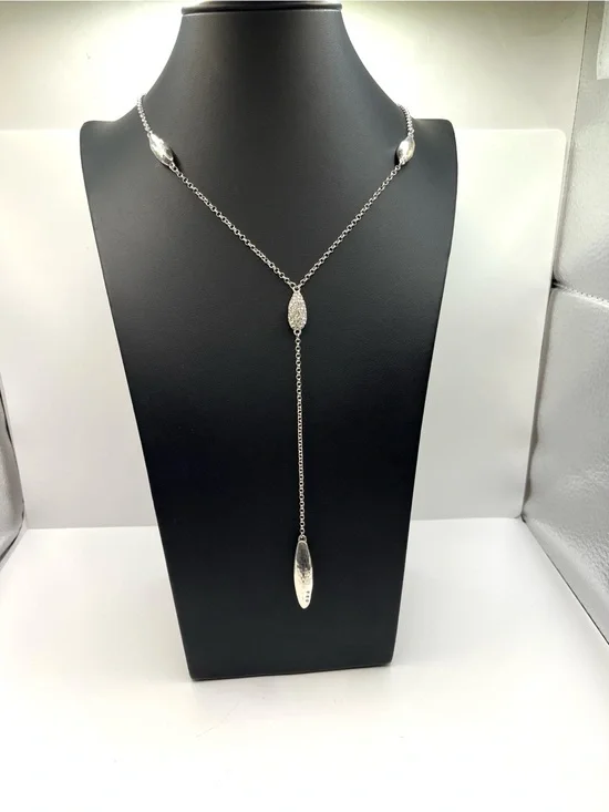 Brighton Bilbao Mist Y-Drop Necklace Lariat Silver with Crystals Necklace