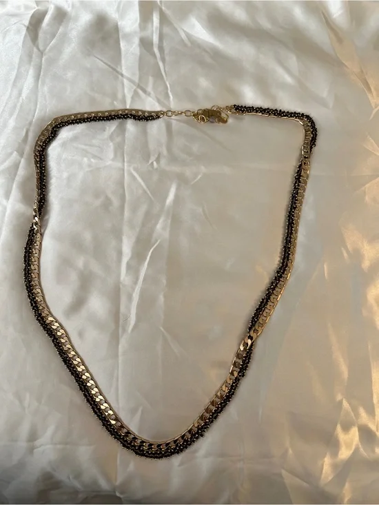 Sara Blaine/eSBe Black and Gold Double Necklace - NWT
