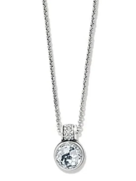 New Brighton Meridian Aurora Crystal Petite Pendant Layer Silver Chain Necklace