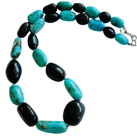 Necklace VTG Natural‎ Turquoise Collar Beads Graduated Genuine Boho Genuine 16