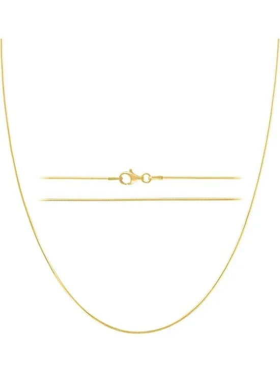 Elegant Gold Snake Chain Necklace for Women | 24K Plated Sterling Silver Jewelry