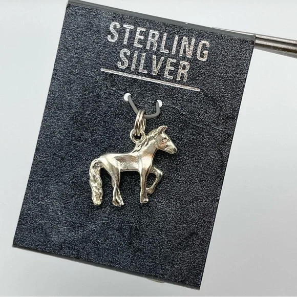 Charming Sterling Silver Horse Charm Pendant Equestrian Jewelry